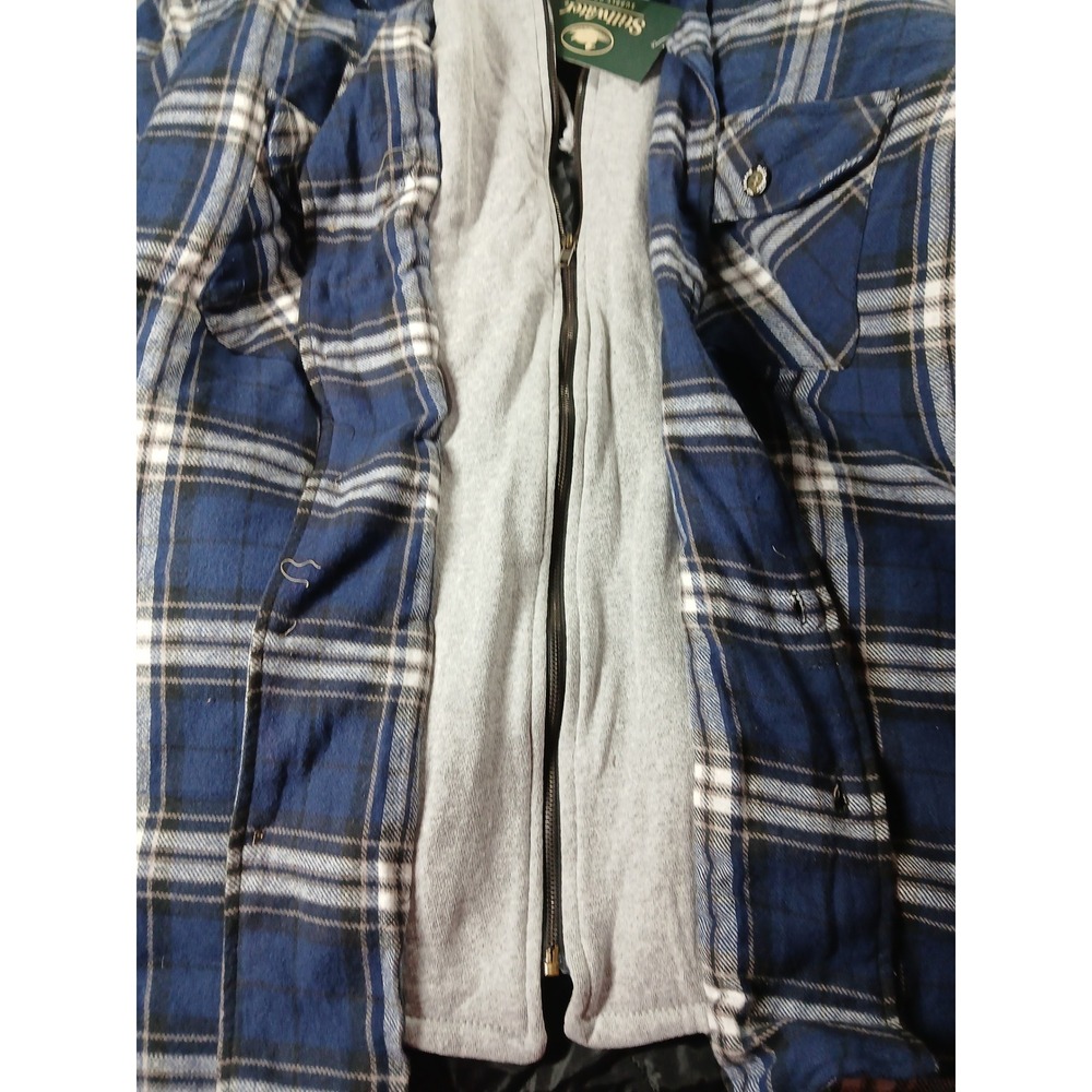 Stillwater Supply Co Mens XL Blue Plaid Quilted Hooded Flannel Shirt Jacket NWT - Picture 6 of 8